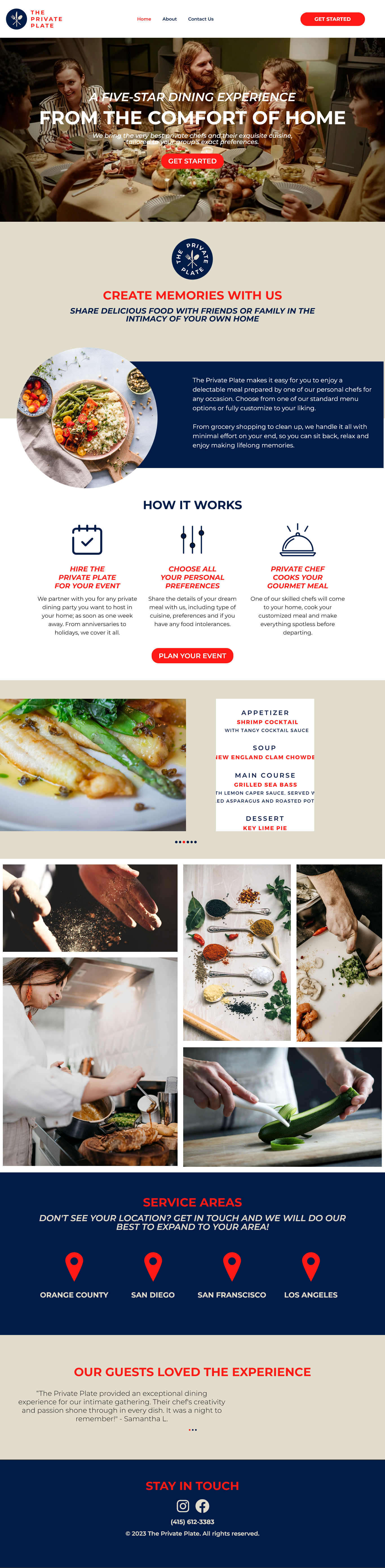 The Private Plate – Restaurant Website Design with Elementor Pro | Built by Rittik
