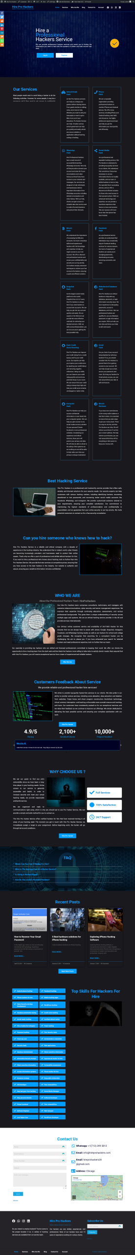 HireProHackers – Ethical Hacker & Penetration Testing Services - Cybersecurity Website