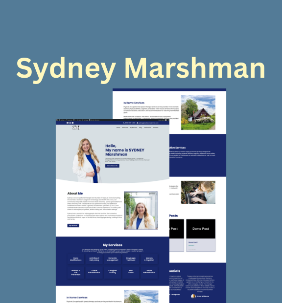 See the personal portfolio website of healthcare professional Sydney Marshman, designed by Rittik Mojumder. Built with WordPress & Elementor, fully SEO optimized, and focused on healthcare consulting services.