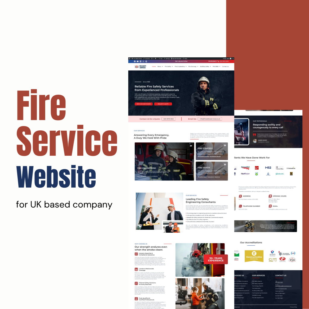 WordPress Website for fire service company - Services website on Wordpress